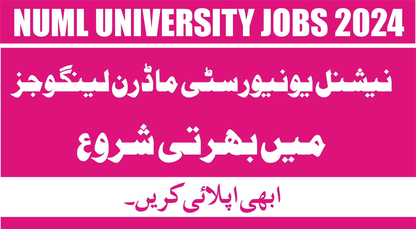 National University of Modern Languages Jobs March 2024 NUML Islamabad Latest